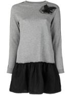 Red Valentino Embroidered Patch Jumper Dress - Grey