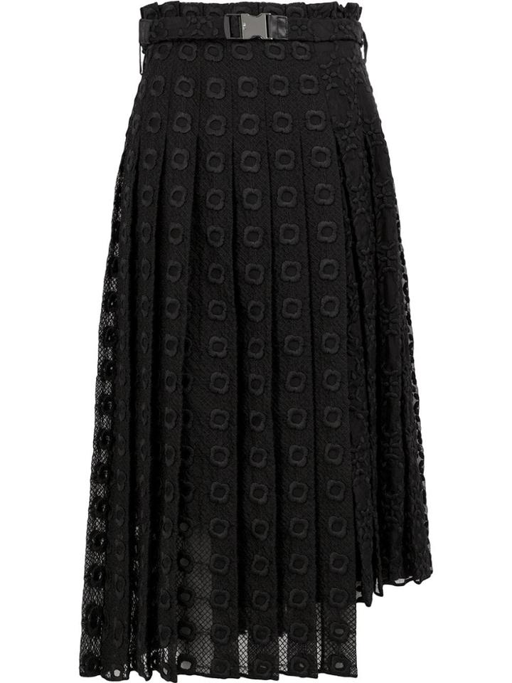 Fendi Lace Pleated Skirt - Black