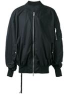 Unravel Project Classic Bomber Jacket, Men's, Size: 46, Black, Cotton/elastodiene/polyamide
