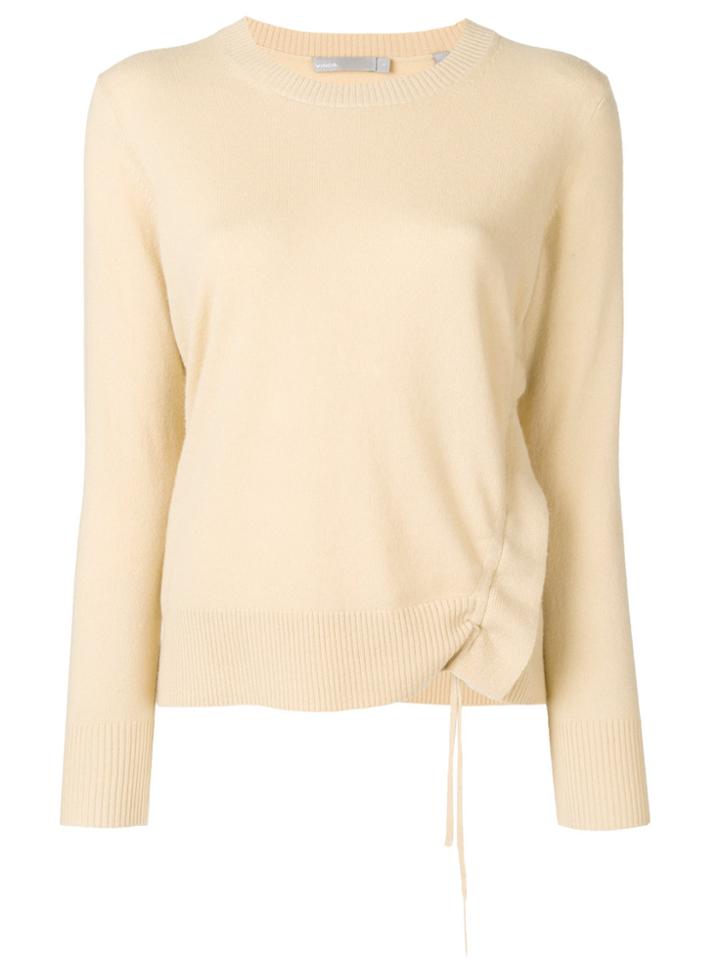 Vince Cashmere Gathered Detail Sweater - Nude & Neutrals