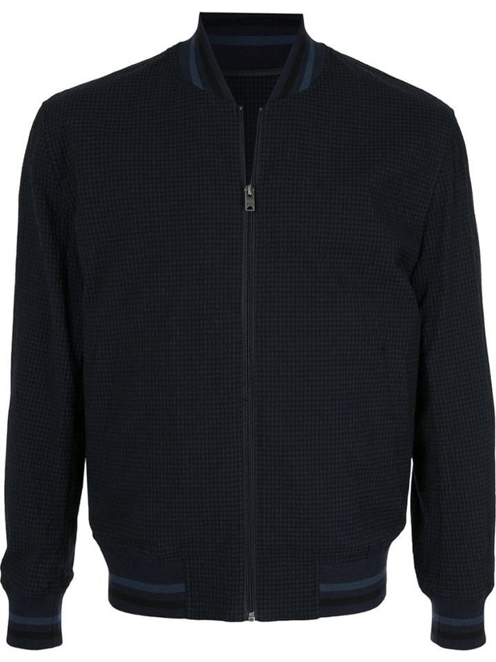 Kent & Curwen Seersucker Bomber Jacket - Blue