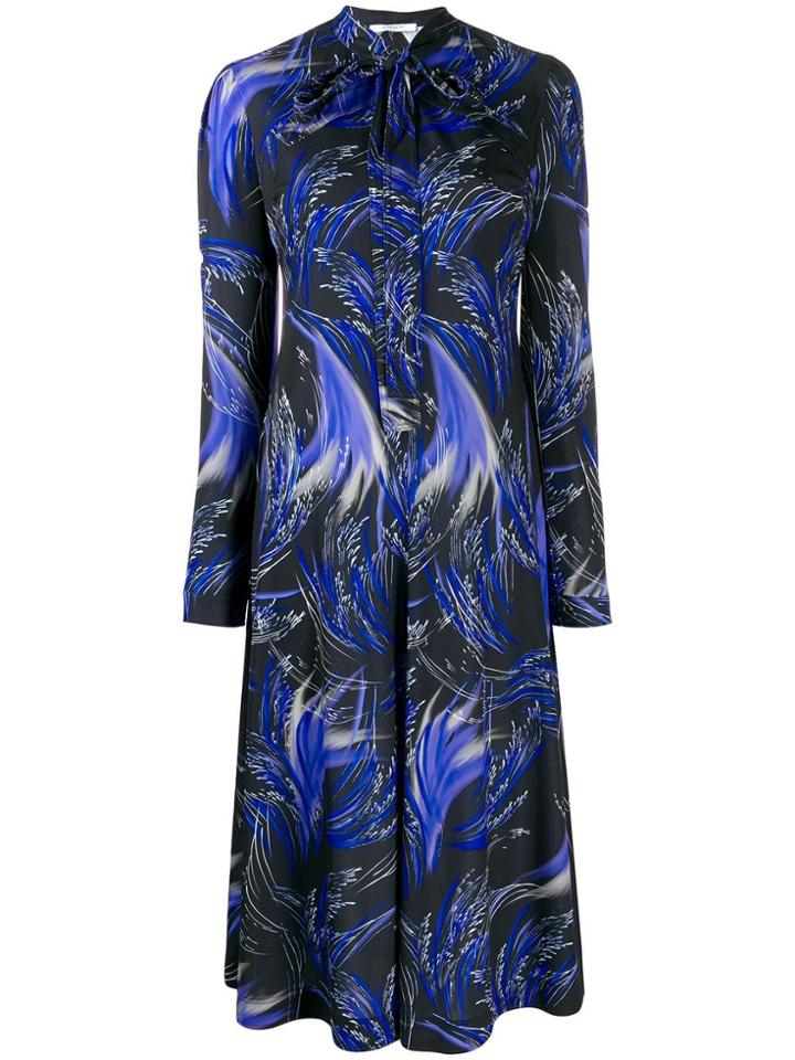 Givenchy Wave Print Jersey Midi Dress - Black