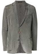 Giorgio Armani Pinstripe Relaxed Blazer - Black
