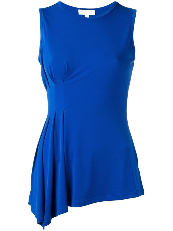 Michael Michael Kors Asymmetric Tank Top, Women's, Size: Medium, Blue, Polyester/spandex/elastane