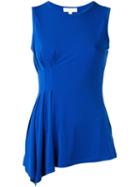 Michael Michael Kors Asymmetric Tank Top, Women's, Size: Medium, Blue, Polyester/spandex/elastane