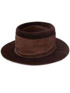 Valentino Pre-owned Felted Fedora Hat - Brown
