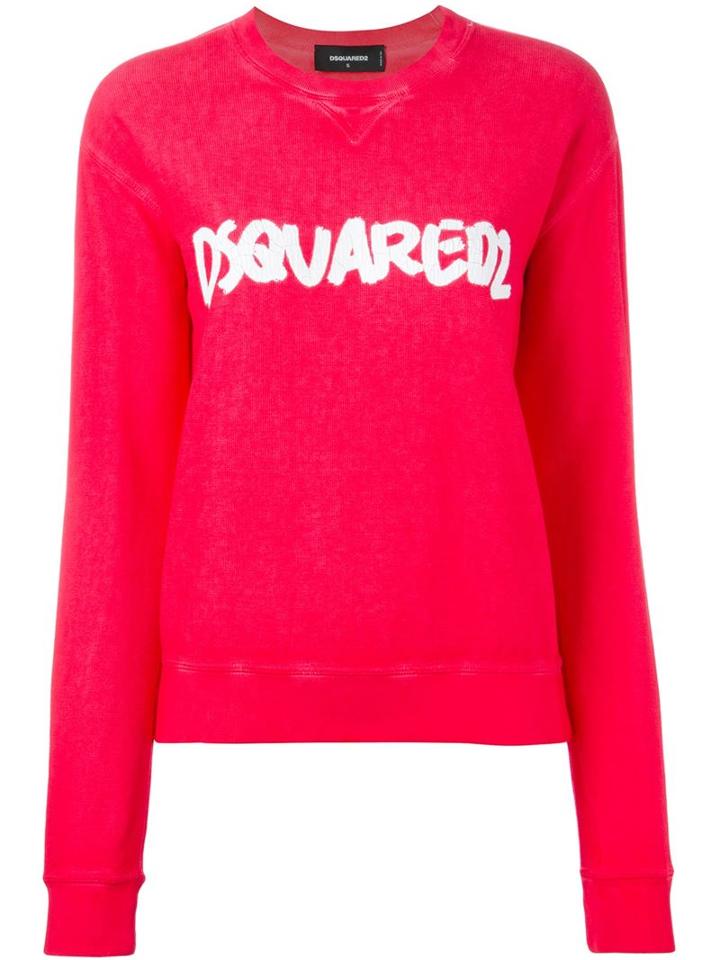 Dsquared2 Logo Sweatshirt, Women's, Size: M, Red, Cotton