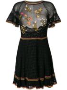 Red Valentino Embroidered Floral Dress - Black