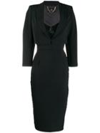 Elisabetta Franchi Lace Panel Dress - Black