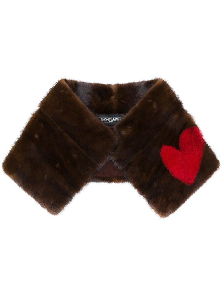 Simonetta Ravizza Heart Detail Collar Scarf - Brown
