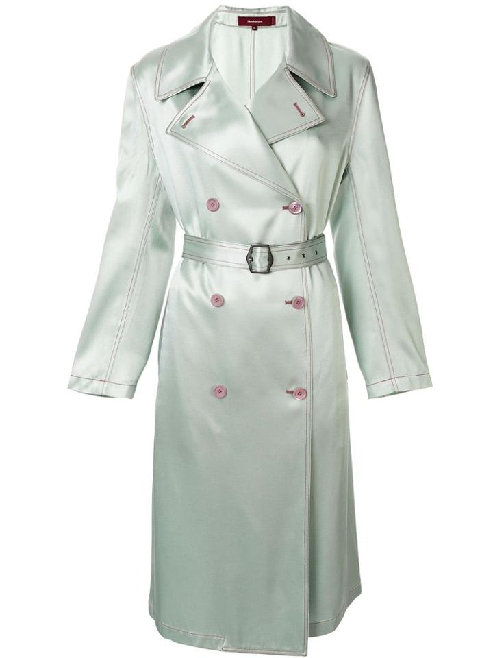 Sies Marjan Sigourney Satin Trench Coat - Green