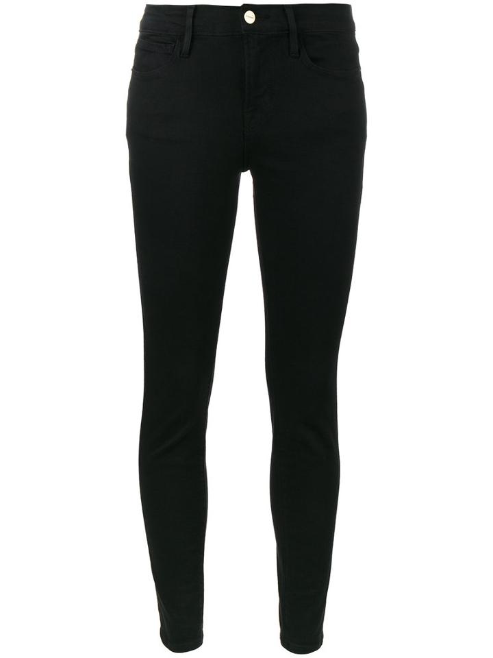 Frame Denim - Le Color Cropped Mid-rise Jeans - Women - Cotton/polyester/spandex/elastane - 32, Black, Cotton/polyester/spandex/elastane