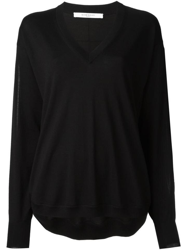 Givenchy Slit Sleeves Sweater, Women's, Size: Xs, Black, Silk/wool