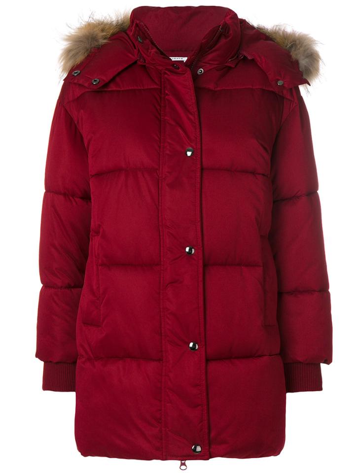 P.a.r.o.s.h. Fur Trim Padded Coat - Red