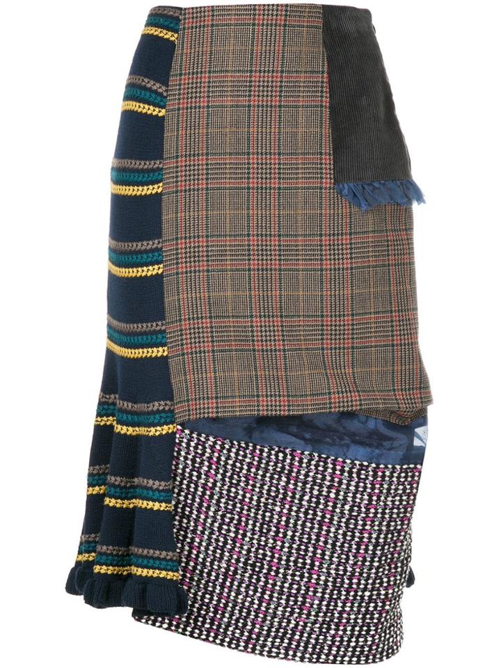 Kolor Patchwork Layered Skirt - Multicolour
