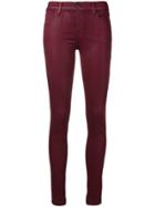 J Brand Oil Coated Skinny Jeans - Pink & Purple