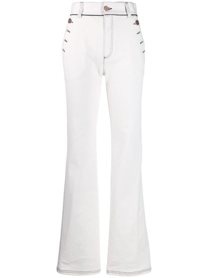 See By Chloé Flared High Waisted Jeans - White
