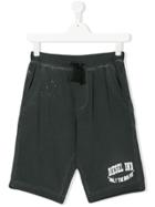 Diesel Kids Logo Print Jersey Shorts - Grey
