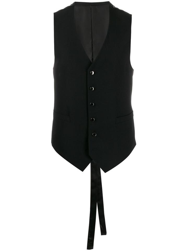 Fumito Ganryu Button-down Fitted Waistcoat - Black
