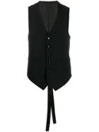 Fumito Ganryu Button-down Fitted Waistcoat - Black