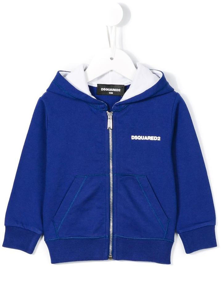 Dsquared2 Kids Logo Zip Hoodie, Infant Boy's, Size: 3 Mth, Blue