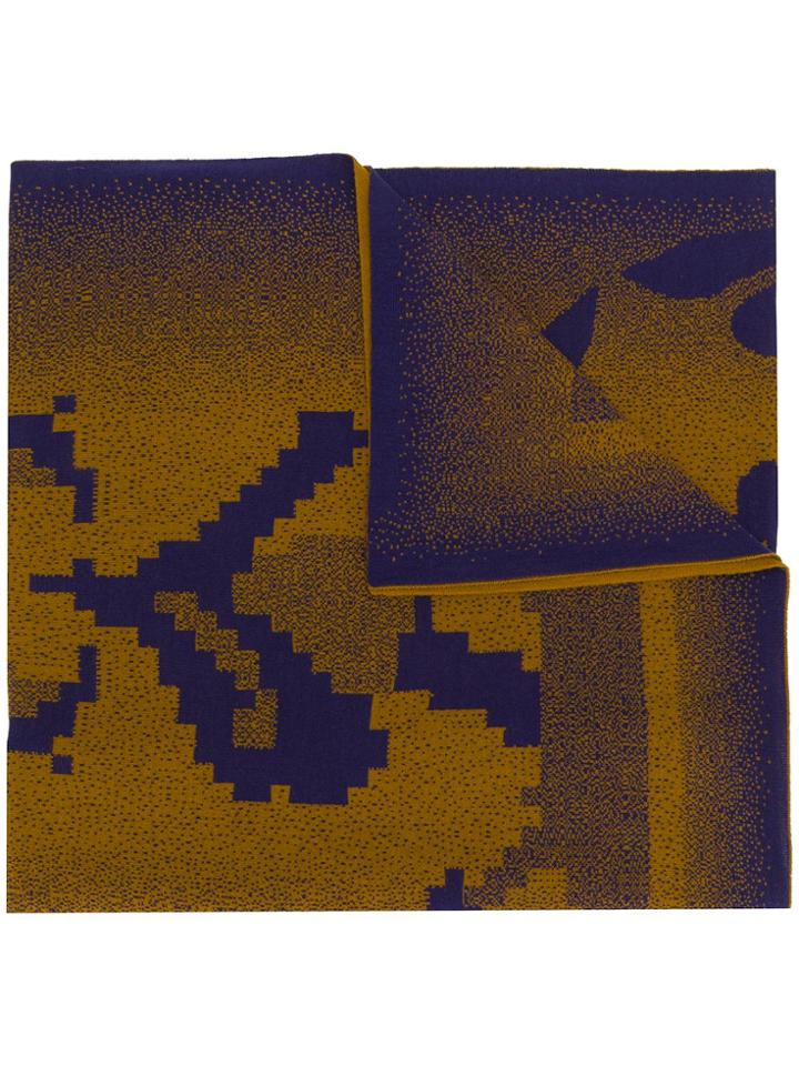 Bernhard Willhelm Oversized Embroidered Scarf - Blue