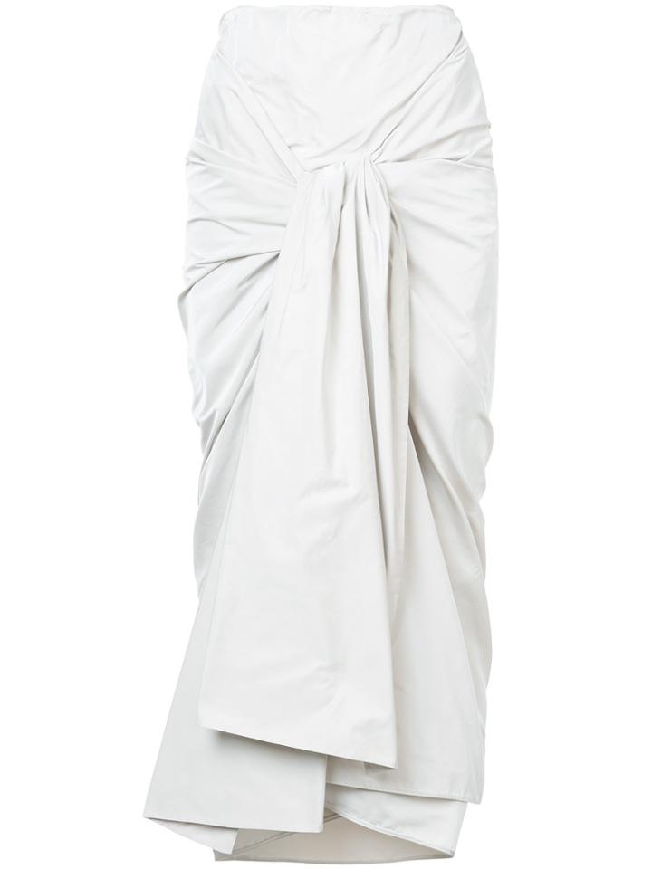 Jil Sander Draped And Knotted Skirt - Grey