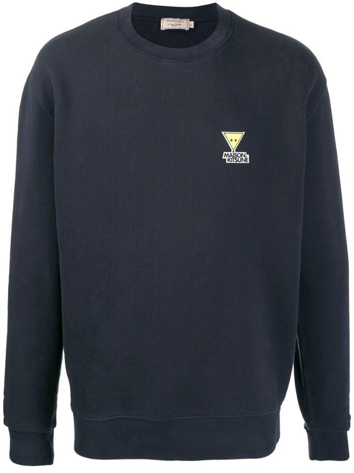 Maison Kitsuné Logo Patch Jumper - Blue