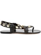 L Autre Chose Eyelet Detail Thong Sandals, Women's, Size: 37.5, Black, Leather