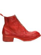 Guidi Front Zip Ankle Boots, Men's, Size: 42, Red, Horse Leather