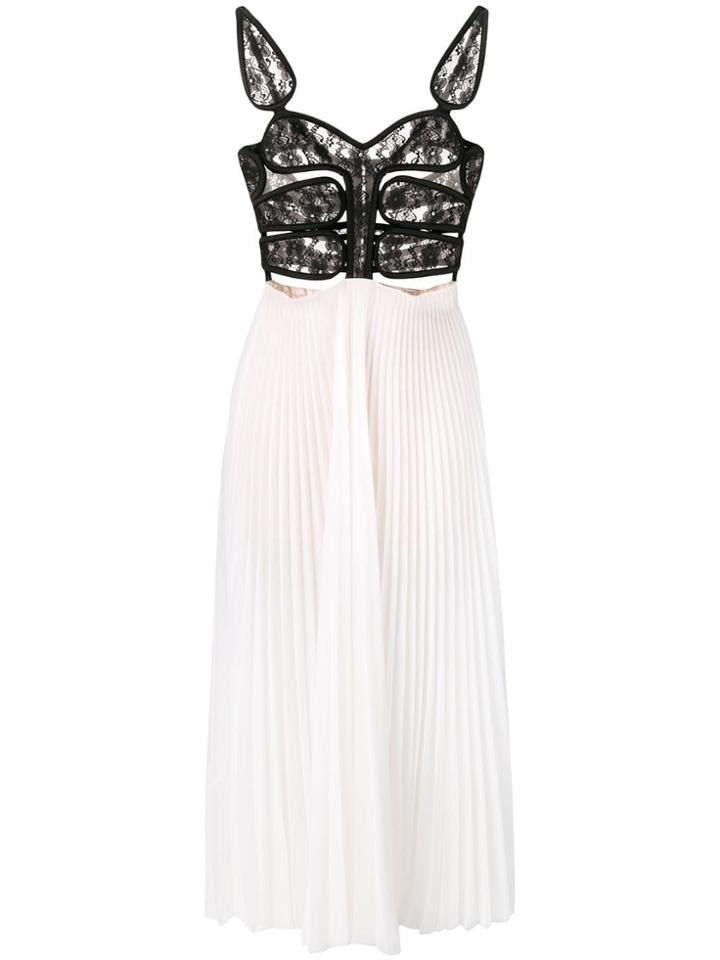 Christopher Kane Lace Crotch Corset Pleat Dress - Black