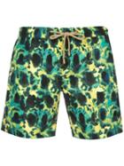 Thorsun - Patterned Swimming Trunks - Men - Polyester - 36, Yellow/orange, Polyester