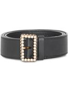 Burberry Leather Belt With Crystal Buckle - Black