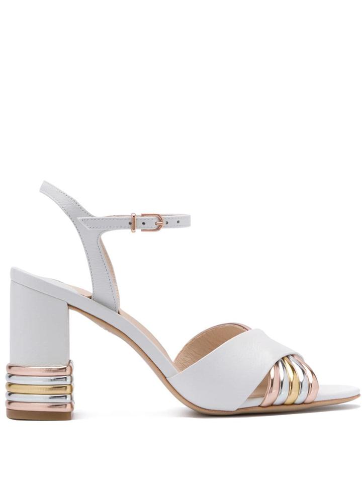 Sophia Webster Metallic Ribbing Sandals - White