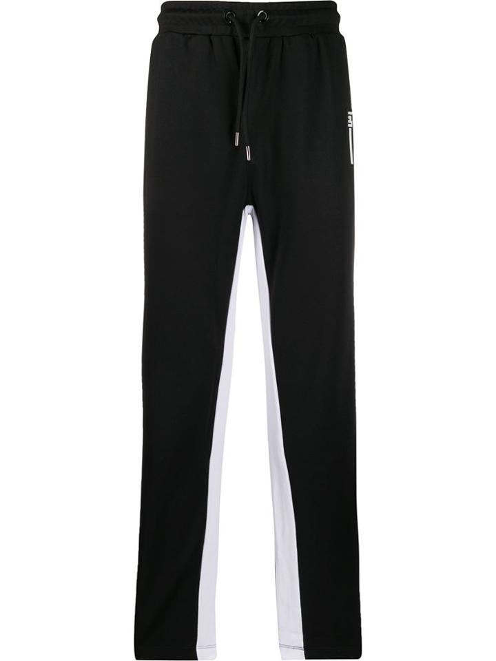 Les Hommes Urban Colour Block Track Trousers - Black