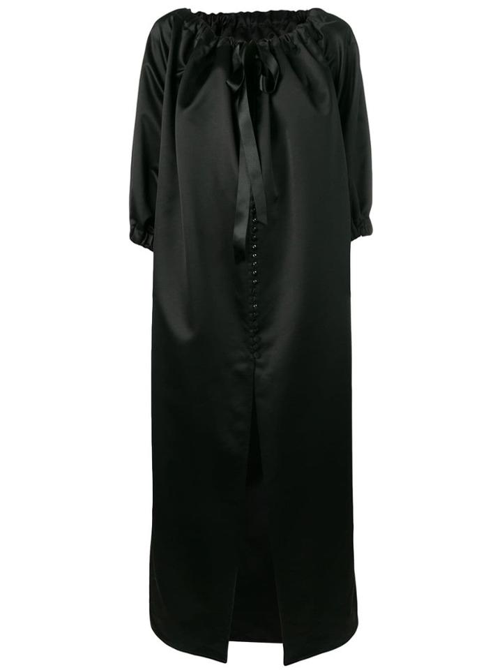 Mm6 Maison Margiela Gathered Tie Neck Coat - Black