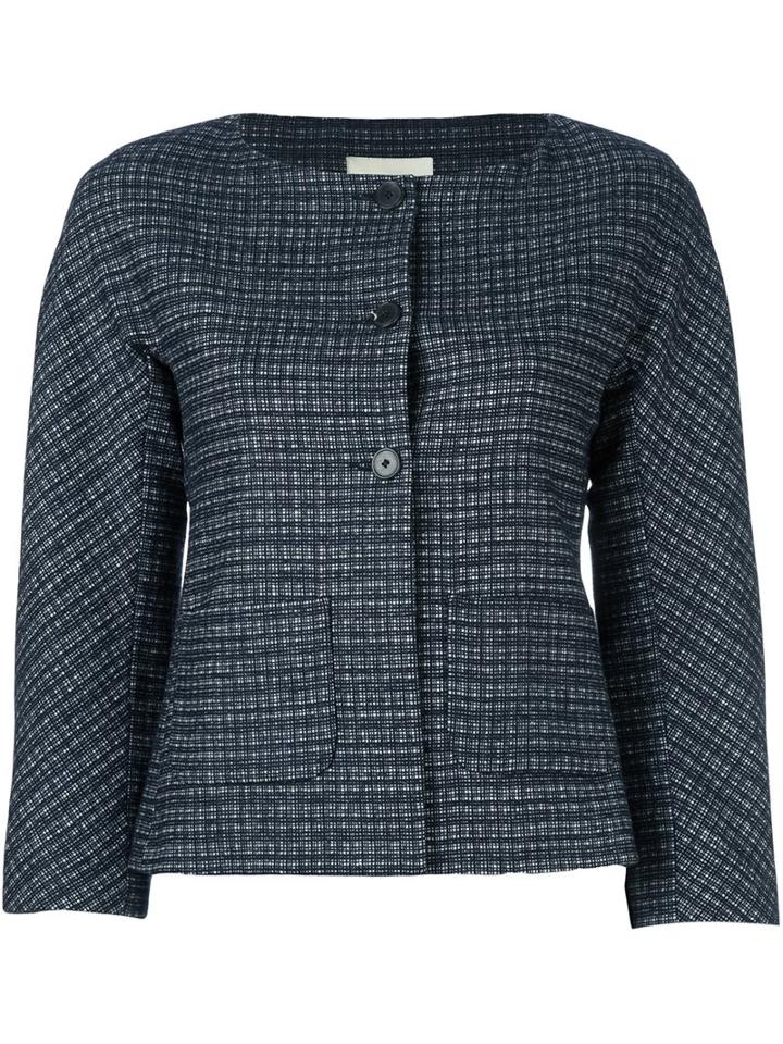 L'autre Chose Plaid Cropped Fitted Jacket