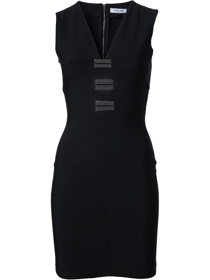 Mugler Embellished V-neck Dress
