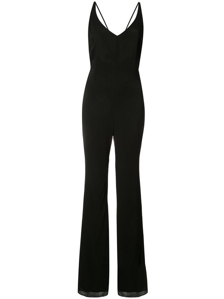 Haney V-neck Jumpsuit, Women's, Size: 0, Black, Silk/spandex/elastane