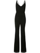 Haney V-neck Jumpsuit, Women's, Size: 0, Black, Silk/spandex/elastane