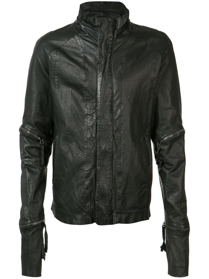 Barbara I Gongini - Zip Detail Jacket - Men - Cotton/sheep Skin/shearling - 50, Black, Cotton/sheep Skin/shearling
