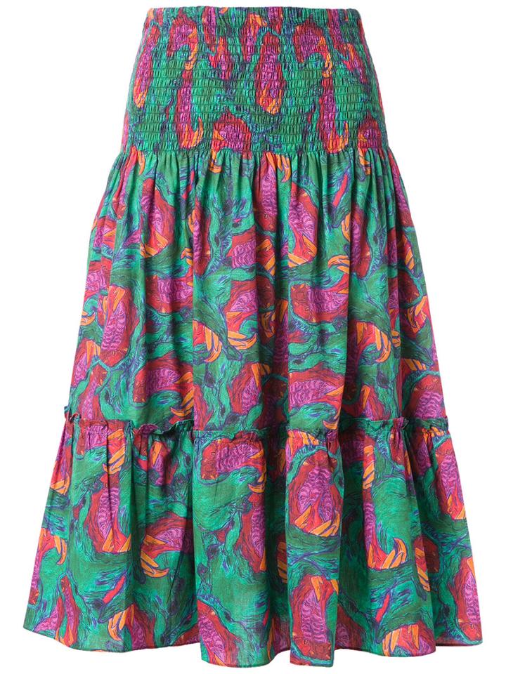 Isolda - Printed Midi Skirt - Women - Cotton - 44, Pink, Cotton