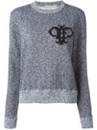 Emilio Pucci Logo Patch Sweatshirt, Women's, Size: M, Grey, Cotton/viscose/polyester