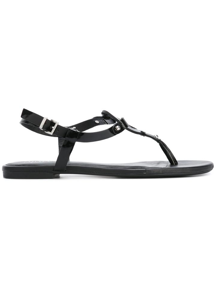 Armani Jeans Logo Sandals - Black