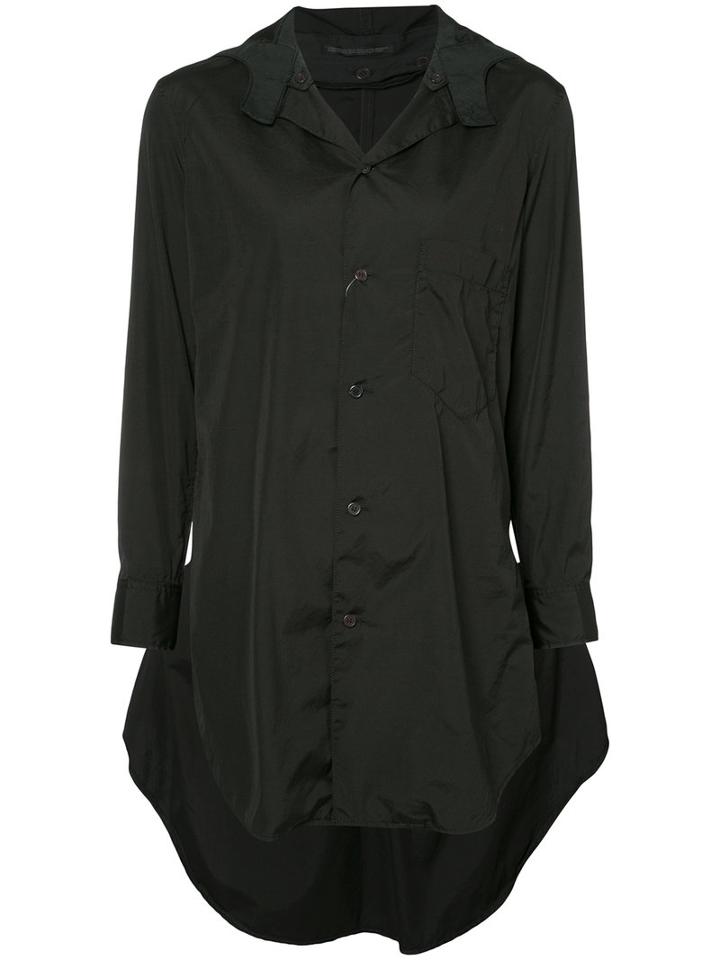 Yohji Yamamoto - Removable Hood Shirt - Women - Cotton - 1, Women's, Black, Cotton