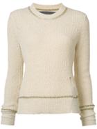 Raquel Allegra - Crew Neck Sweater - Women - Cotton - 0, Nude/neutrals, Cotton