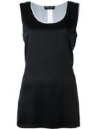 Twin-set Sheer Panel Vest, Women's, Size: Xs, Black, Silk/spandex/elastane/viscose
