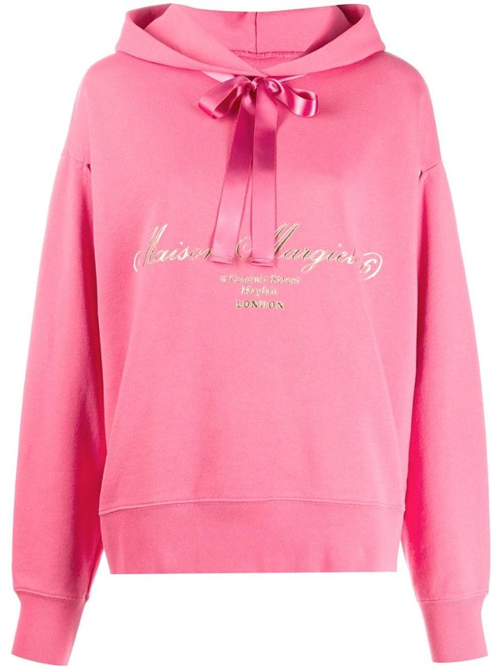 Mm6 Maison Margiela Ribbon Detail Hoodie - Pink