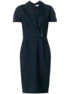 Christian Dior Vintage Belted Shortsleeved Dress - Blue