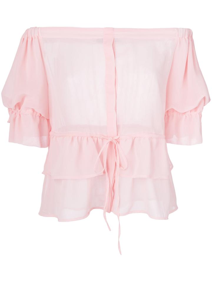 Christian Pellizzari Off-the-shoulder Top - Pink & Purple